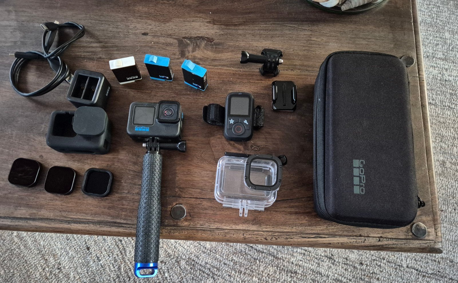 GoPro Hero 10 Black met accessoires, Audio, Tv en Foto, Ophalen of Verzenden, Zo goed als nieuw, GoPro