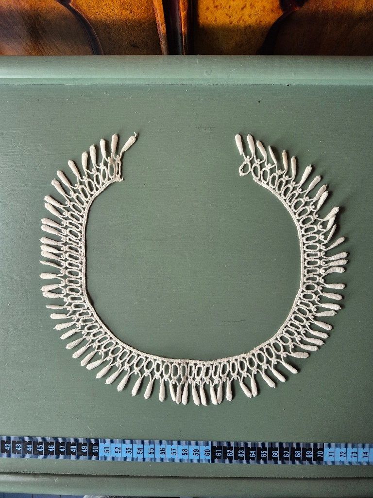 Antieke frivolite kraag met decoratieve picots – 1890-1915, Ophalen of Verzenden, Kinderen