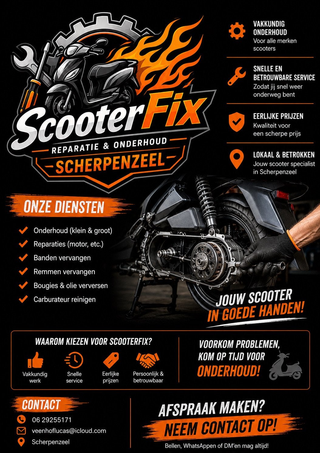 Scooter reparatie, Ophalen of Verzenden