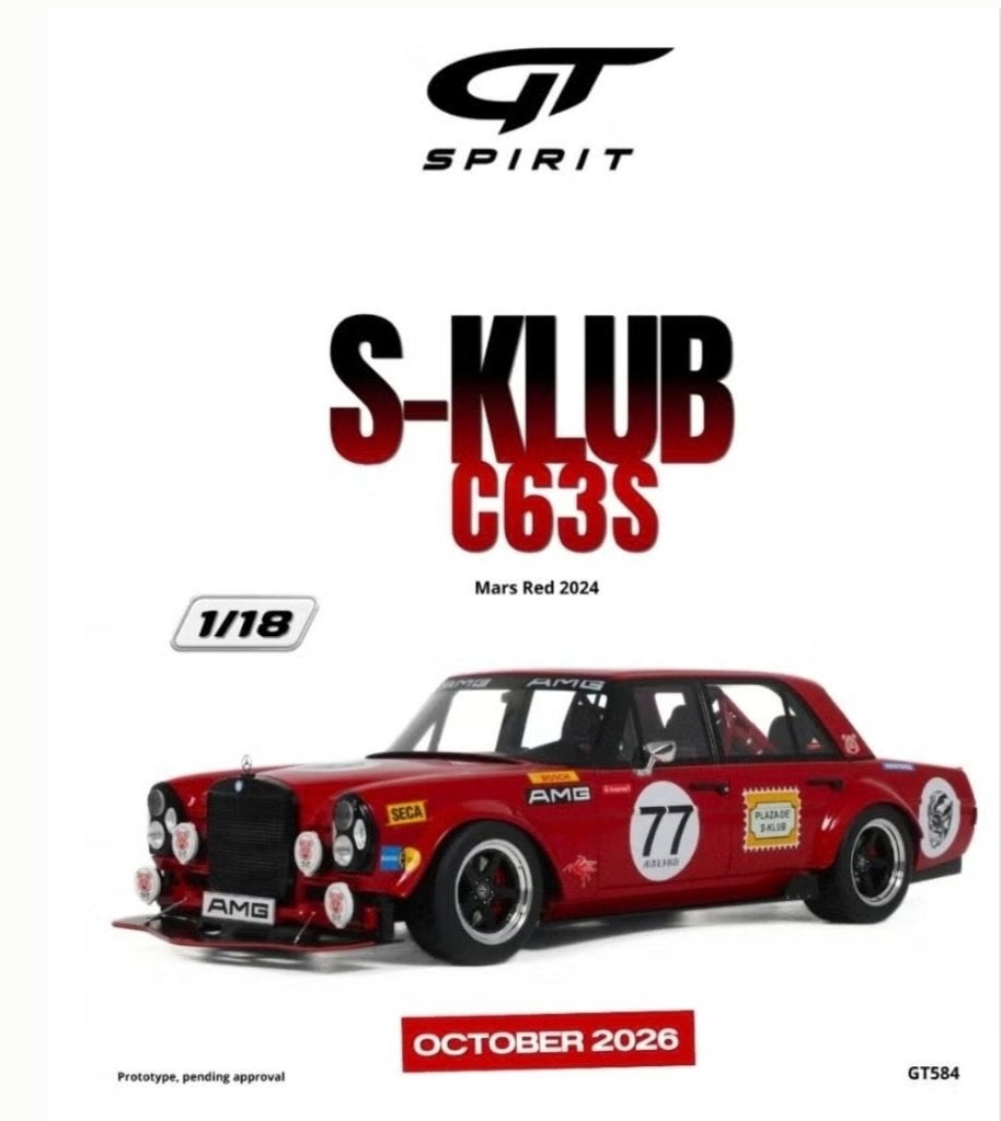 Pre order oktober GT Spirit Mercedes S Klub C63S Mars red, Hobby en Vrije tijd, Overige merken, -, -, Nieuw
