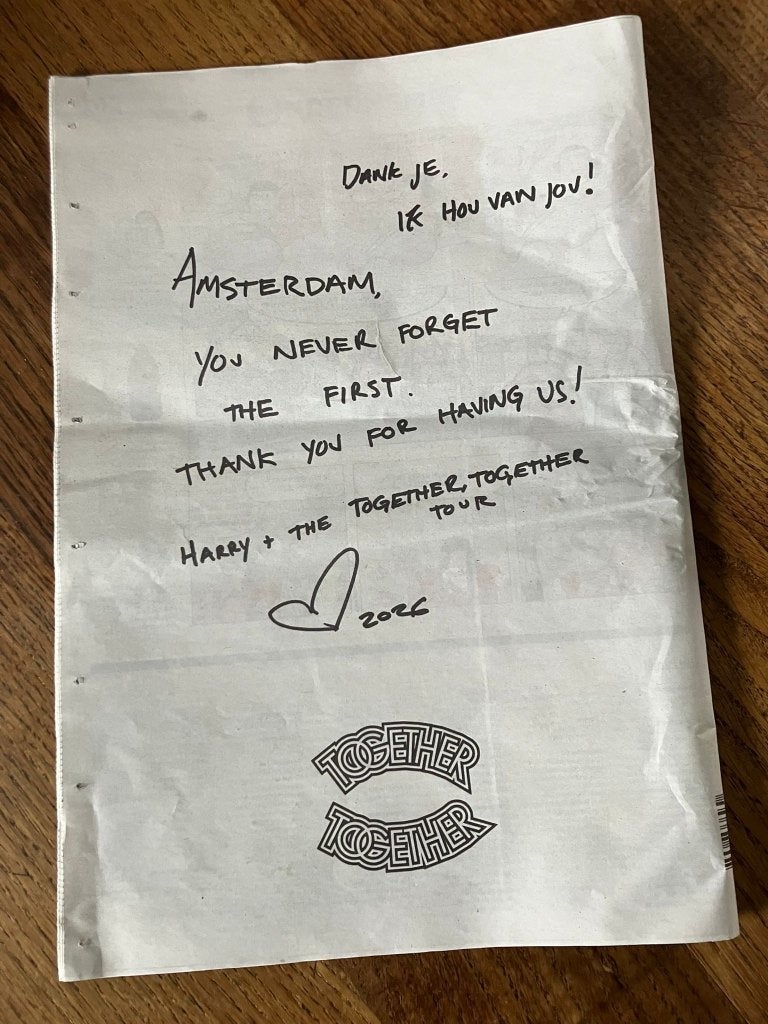 Het Parool met advertentie Harry Styles, Verzenden, Zo goed als nieuw, Krant