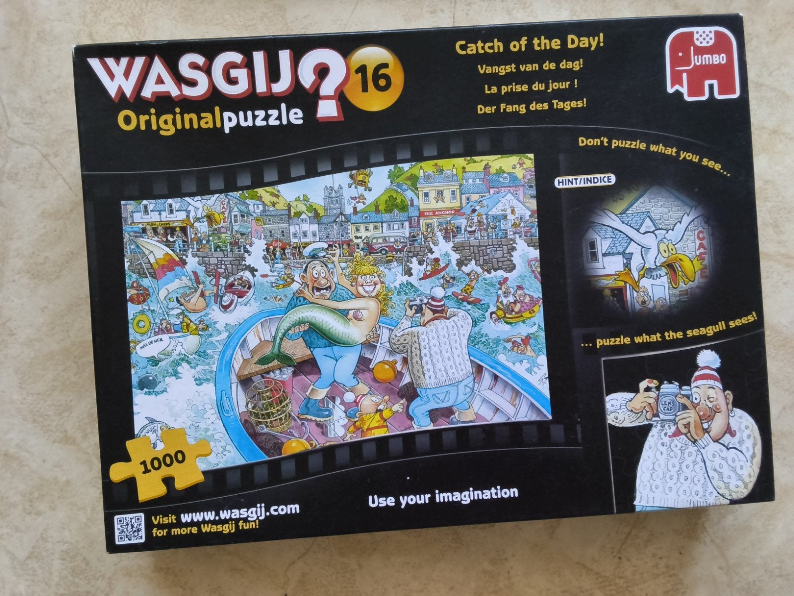 Wasgij Original 16: Catch of the Day! 1000 stukjes puzzel, Ophalen of Verzenden, 500 t/m 1500 stukjes, Gebruikt, Legpuzzel