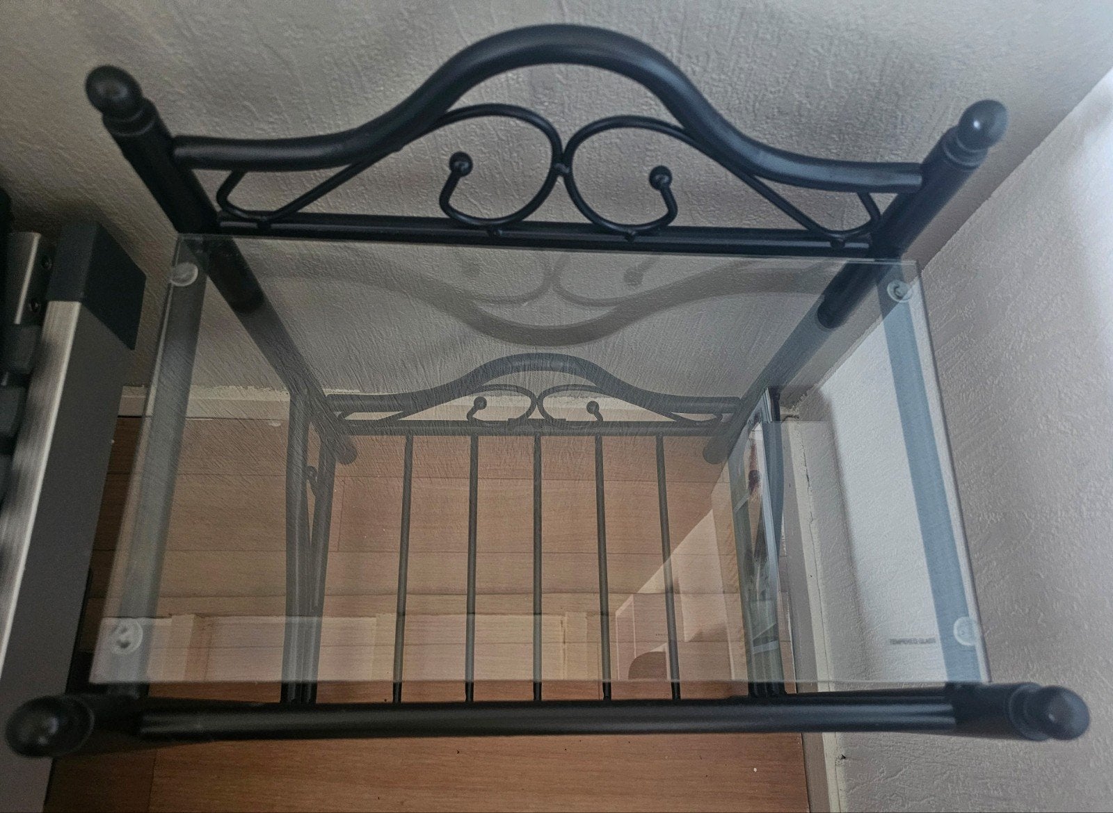set van 2 nachtkastjes vidaxl  staal met gehard glas, Ophalen, Zo goed als nieuw, Glas