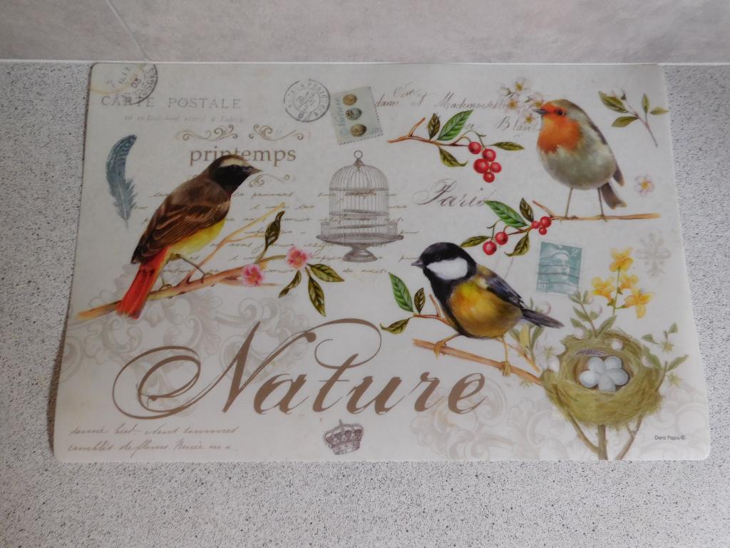 2x Placemat 45x30 cm. Roodborst, Koolmees Dora Papis, Huis en Inrichting, Overige materialen, Overige typen, Ophalen of Verzenden
