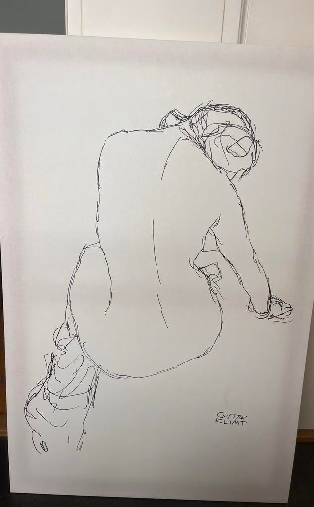 Gustav Klimt 'Nude Study' print op canvas van IKEA, Ophalen of Verzenden