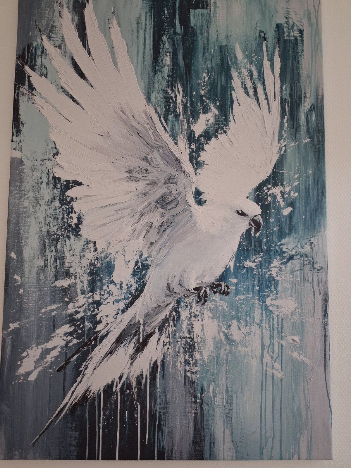 Schilderij Witte Papegaai - Abstracte Kunst, Ophalen