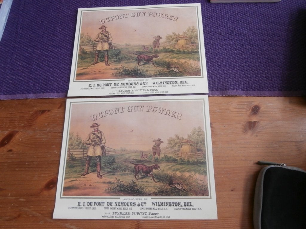 poster Dupont gun powder Dupont de Nemours Wilmington tekeni, Minder dan 50 cm, Ophalen of Verzenden, Zo goed als nieuw, Foto of Poster