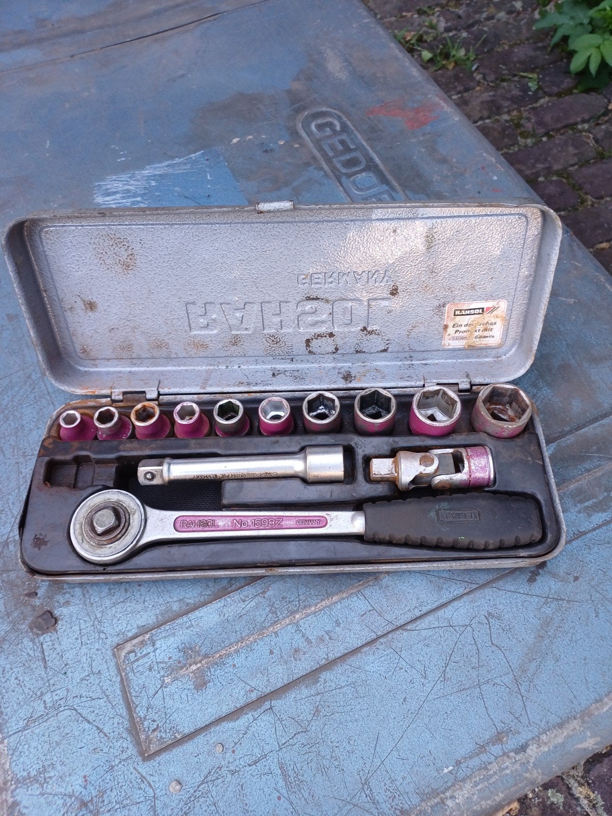 Rahsol (Gedore) Doppenset met Ratel en Doppen, Ophalen of Verzenden