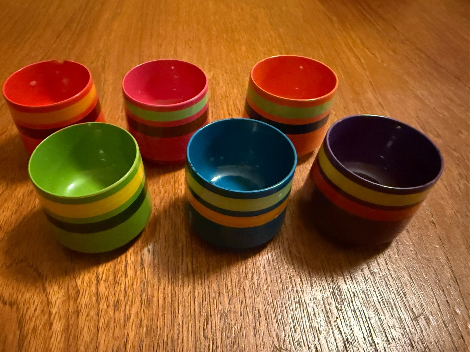 Set van 6 kleurrijke vintage eierdopjes, Ophalen