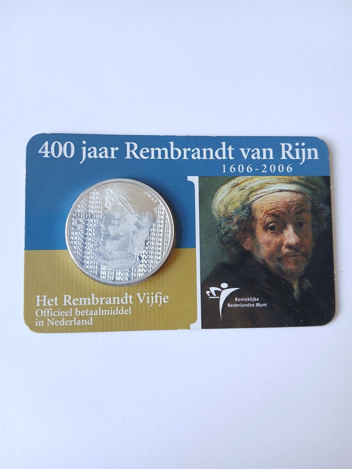 zilveren vijfje, 400 jaar Rembrandt 2006, Postzegels en Munten, Ophalen of Verzenden, Koningin Beatrix, Euro's