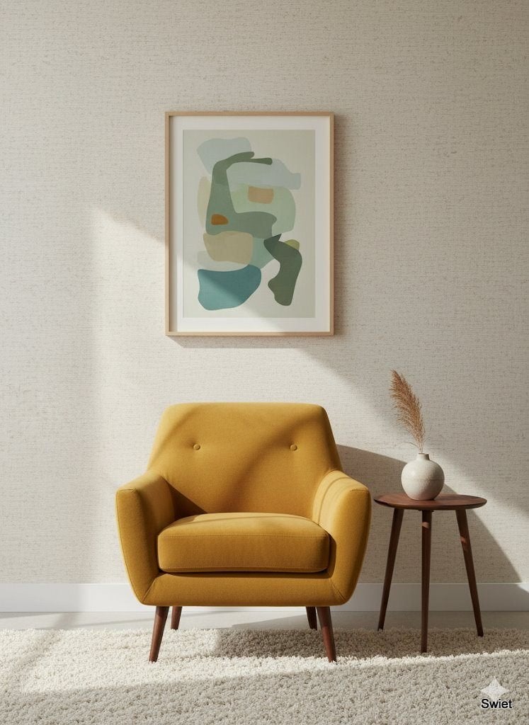 14061 Vintage jutelook retro behang seventies stijl Swiet, Ophalen of Verzenden, Beige