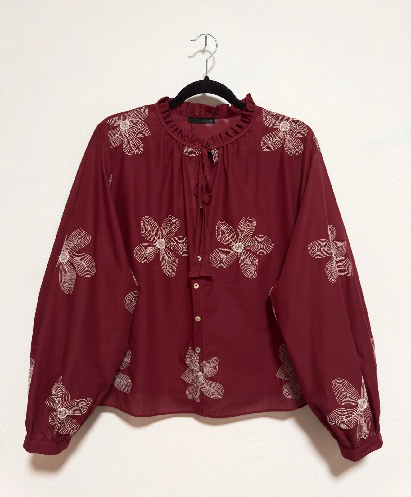 Zara Bloes met Bloemenprint - Maat XL, Verzenden, Nieuw, Maat 46/48 (XL) of groter, Rood