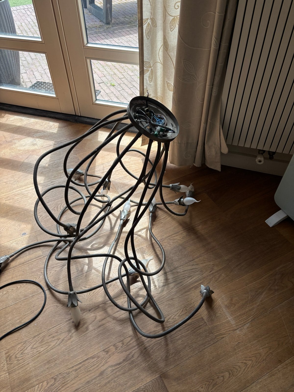 Aparte flexibele hanglamp voor vide of hoge ruimte, Ophalen, Gebruikt, Metaal