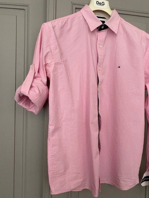 heren blouse hilfiger xl, Kleding | Heren, Overhemden, Tommy Hilfiger, Ophalen of Verzenden, Zo goed als nieuw, Roze
