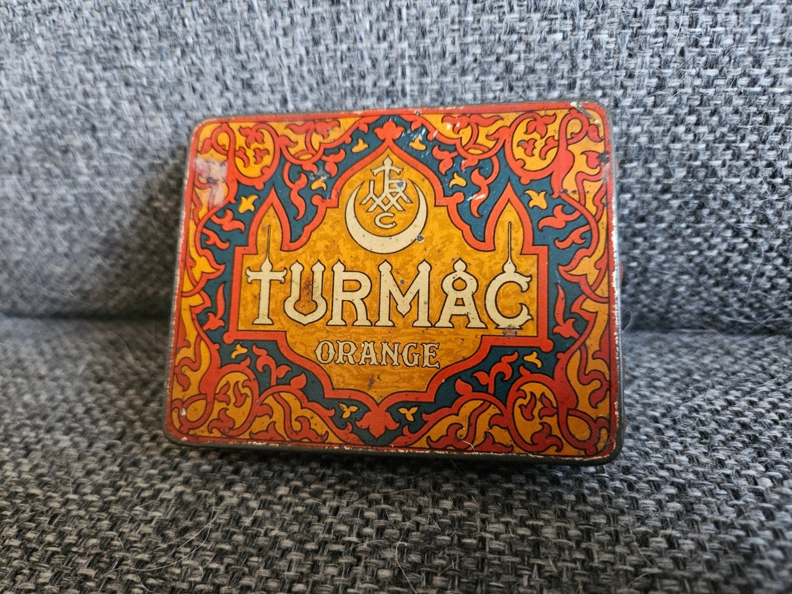 Vintage Turmac Orange Sigarettenblikje, Verzamelen, Verzenden, Gebruikt, Overige, Overige merken
