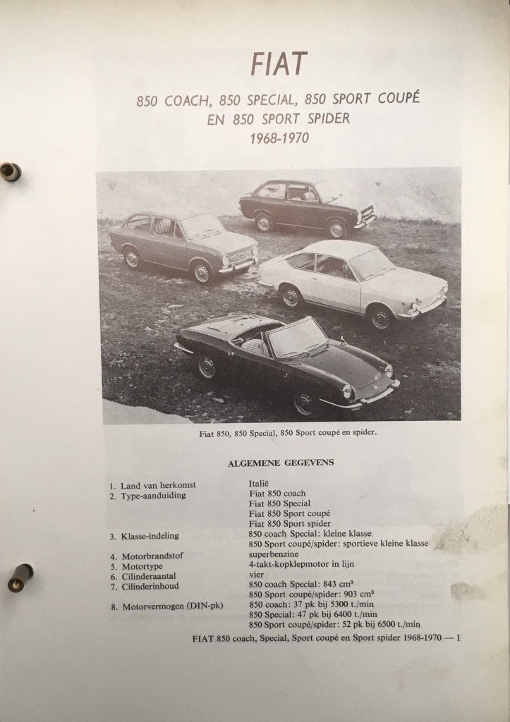 Fiat. Seat 850 1971-72. Olyslagers autotechnisch handb.8 blz, Ophalen of Verzenden