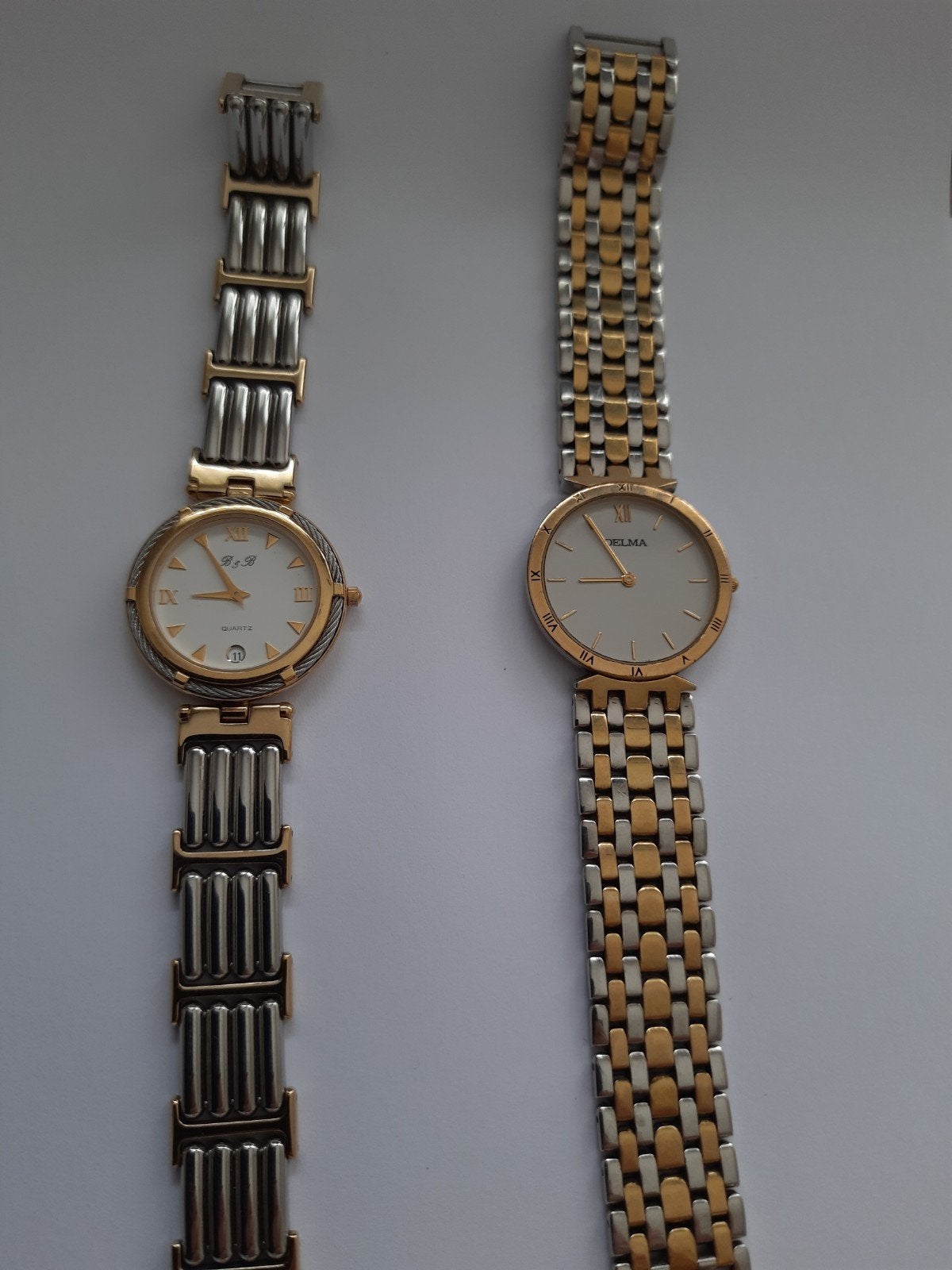 Vintage horloges: B&B en Delma, Sieraden, Tassen en Uiterlijk, Horloges | Heren, Ophalen of Verzenden, Staal, Overige merken