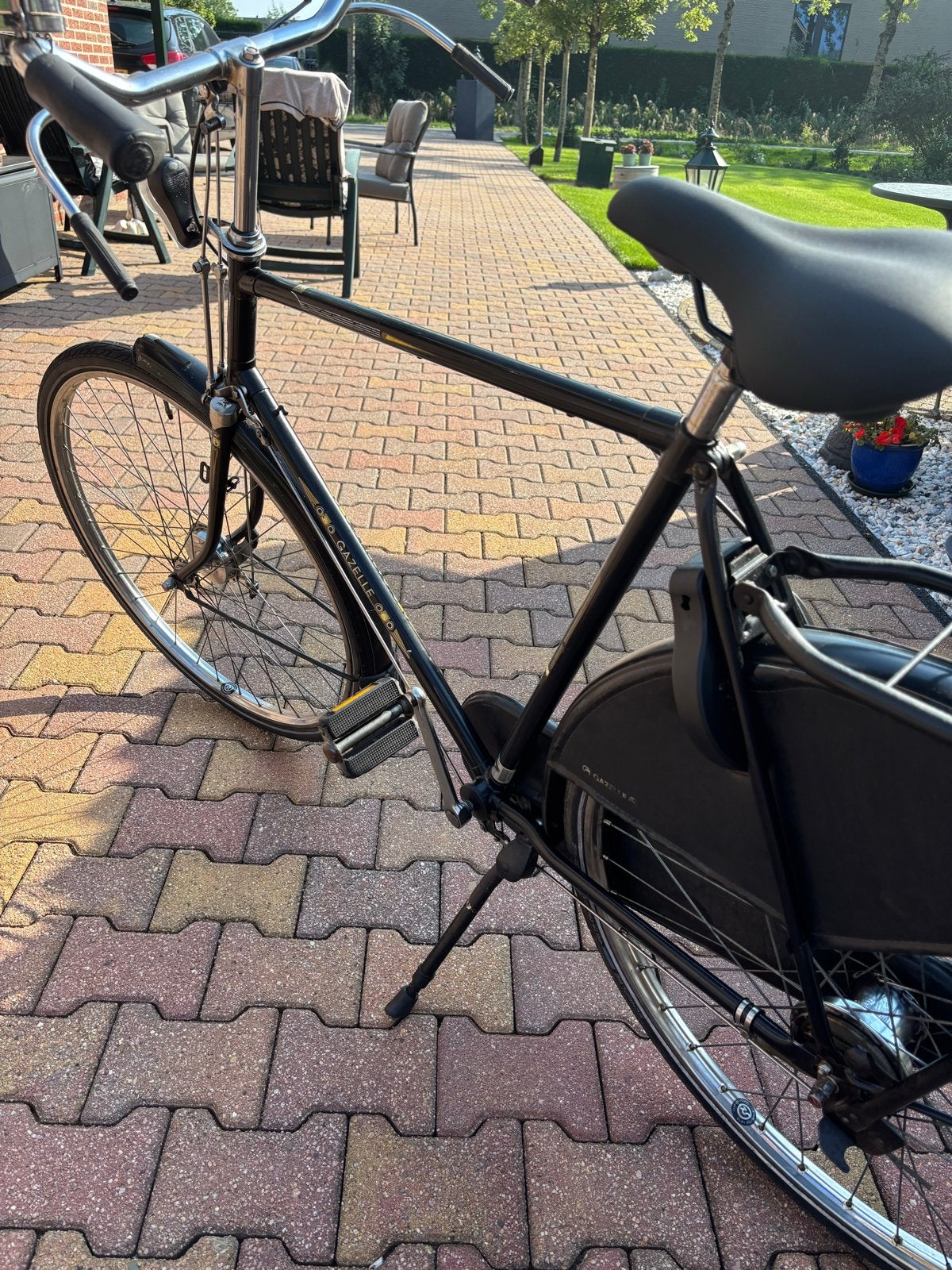 Gazelle omafiets - Klassieke zwarte stadsfiets, Fietsen en Brommers, Terugtraprem, Gebruikt, Versnellingen, Ophalen of Verzenden