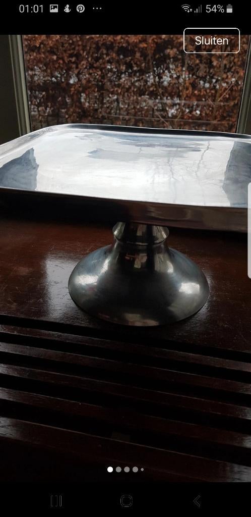 Massief metalen (taart) plateau of etagere, Ophalen of Verzenden, Zo goed als nieuw