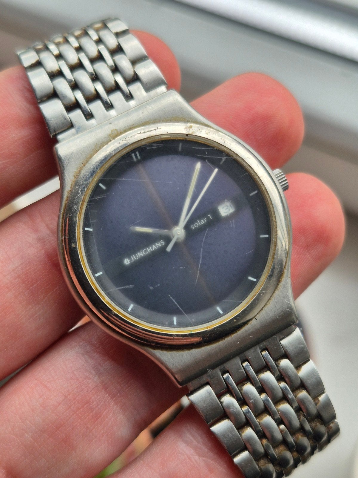 Junghans Solar 1 Polshorloge Vintage - BOR Horlogeband, Overige merken, IOS, Junghans, Ophalen of Verzenden