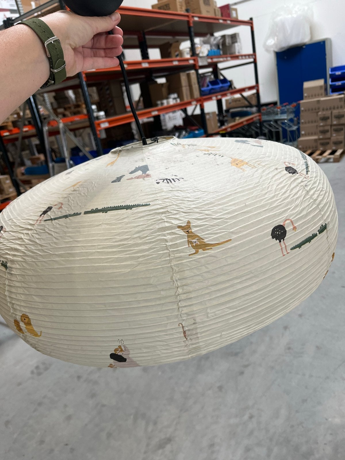 Liewood Emmit Rijstpapieren Hanglamp - All Over Safari, Huis en Inrichting, Lampen | Hanglampen, Zo goed als nieuw, Natuurlijk materiaal