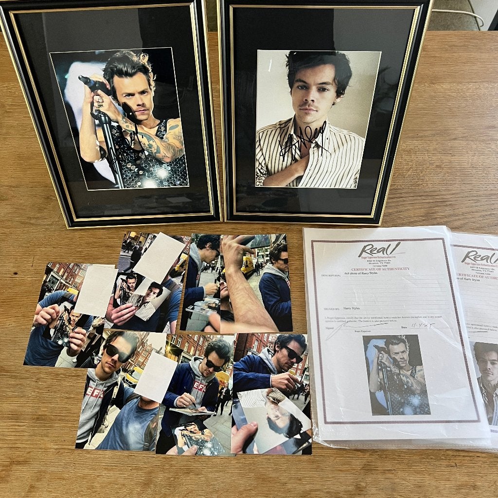 Harry Styles gesigneerde foto + foto's van signeermoment, Verzamelen, Muziek, Artiesten en Beroemdheden, Ophalen of Verzenden