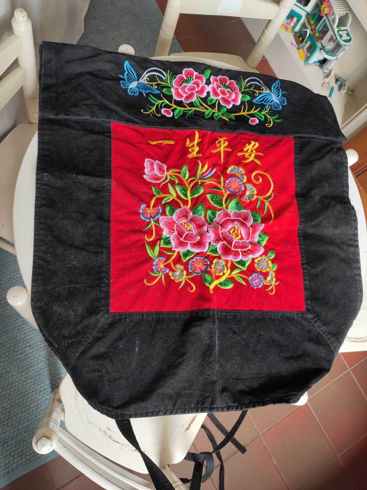 Chinese draagzak rug - velours, Ophalen, Zo goed als nieuw, Draagzak, Overige merken