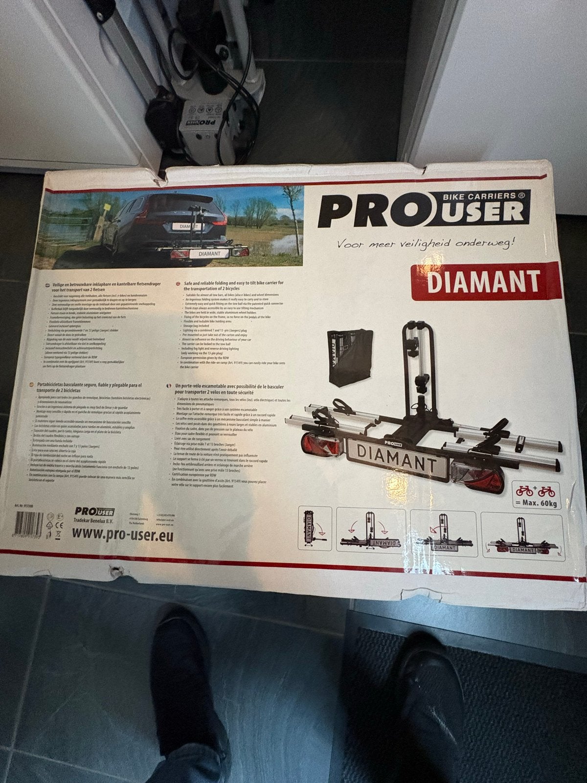 Pro-User Diamant Trekhaak Fietsendrager - Nieuw in doos, Auto diversen, Fietsendragers, Nieuw, Trekhaakdrager, 2 fietsen, Elektrische fiets