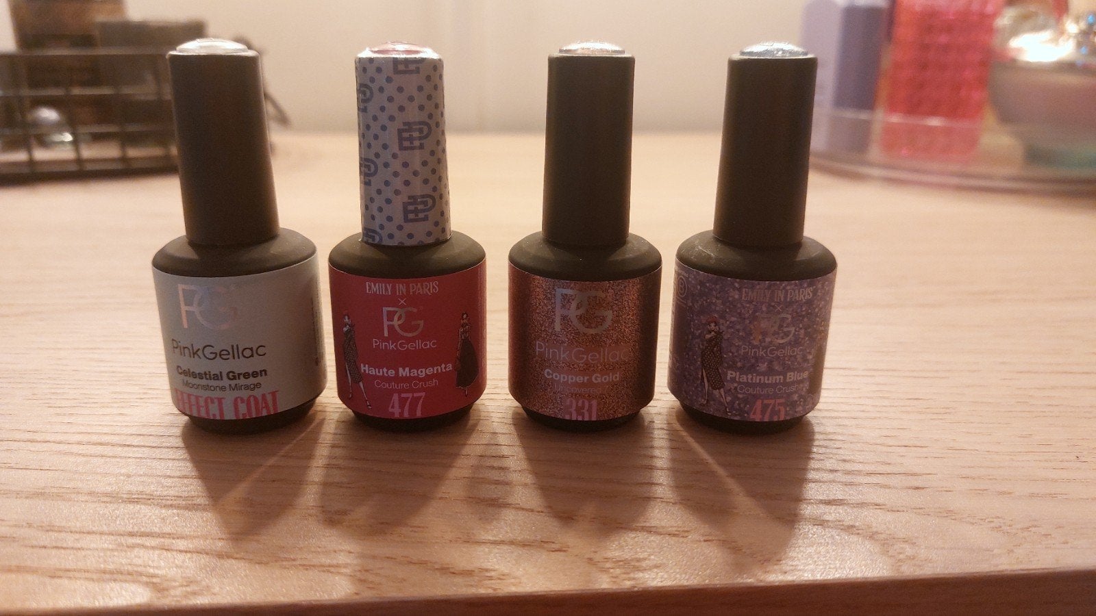 Pink Gellac Gelnagellak Set (4 kleuren) nog nooit gebruikt, Ophalen of Verzenden, Zo goed als nieuw, Handen en Nagels, Make-up