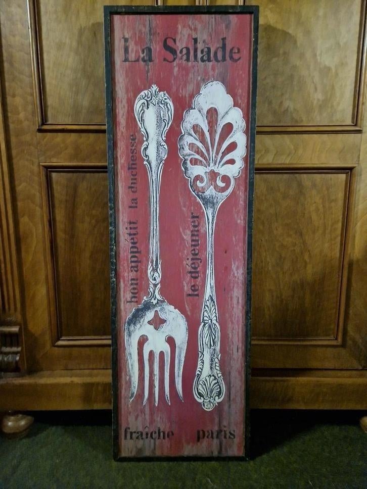 grote houten wanddecoratie La Salade, Ophalen, Gebruikt