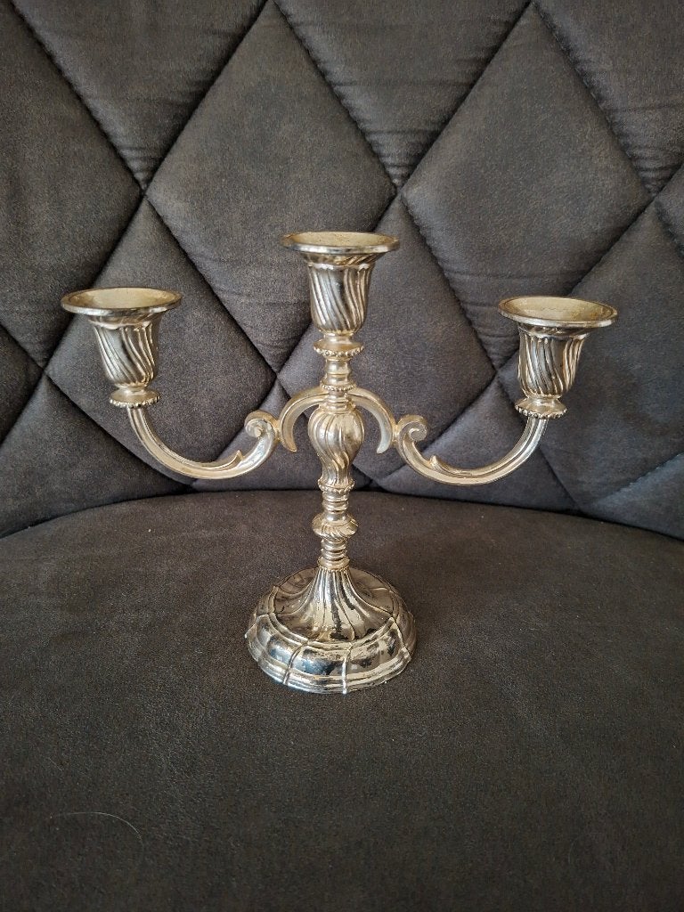 Vintage Bayerische Metallwarenfabrik West Germany kandelaar., Huis en Inrichting, Woonaccessoires | Kandelaars en Kaarsen, Overige merken