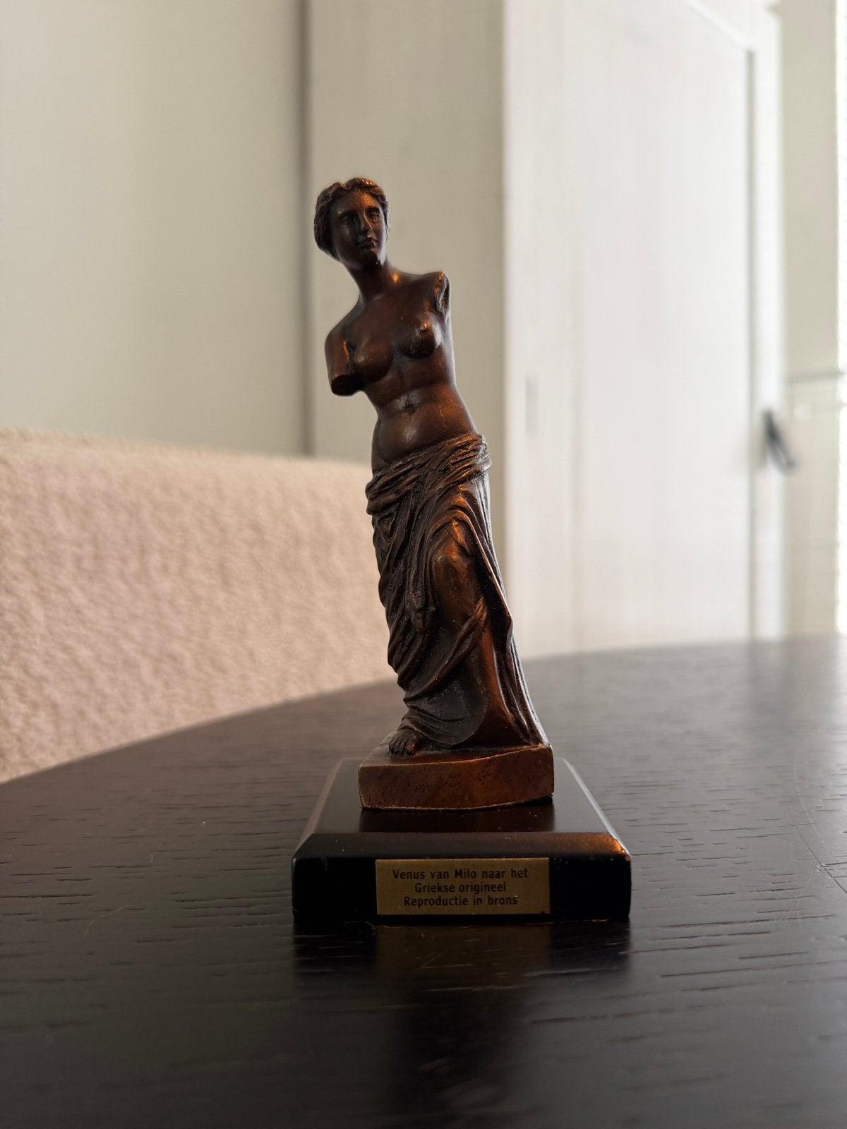 Venus van Milo - Bronzen reproductie op sokkel, Ophalen of Verzenden