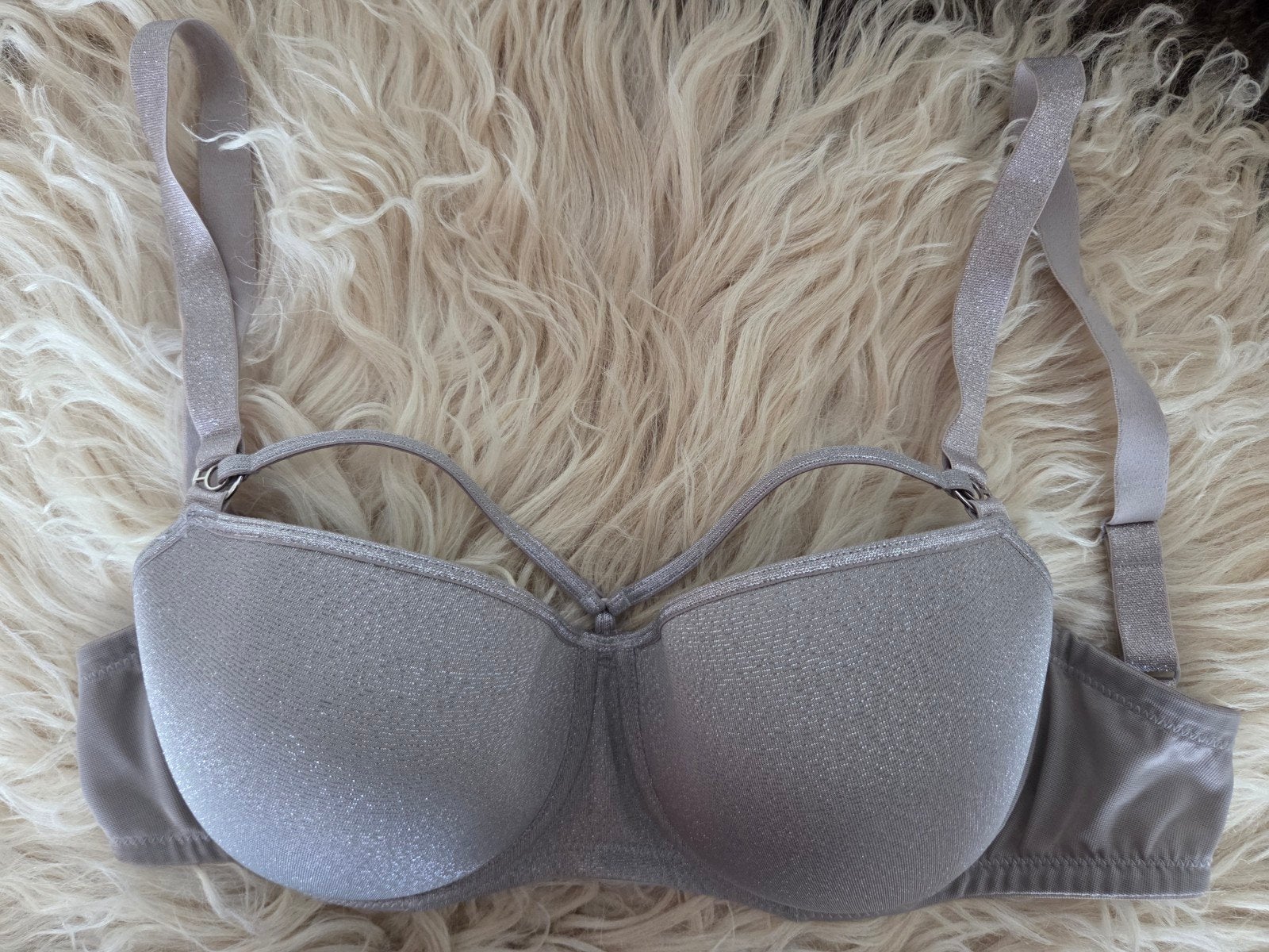 Marlies Dekkers balconette BH 70D & string M, zilverkleurig, Marlies Dekkers, Verzenden, Zilver, Setje