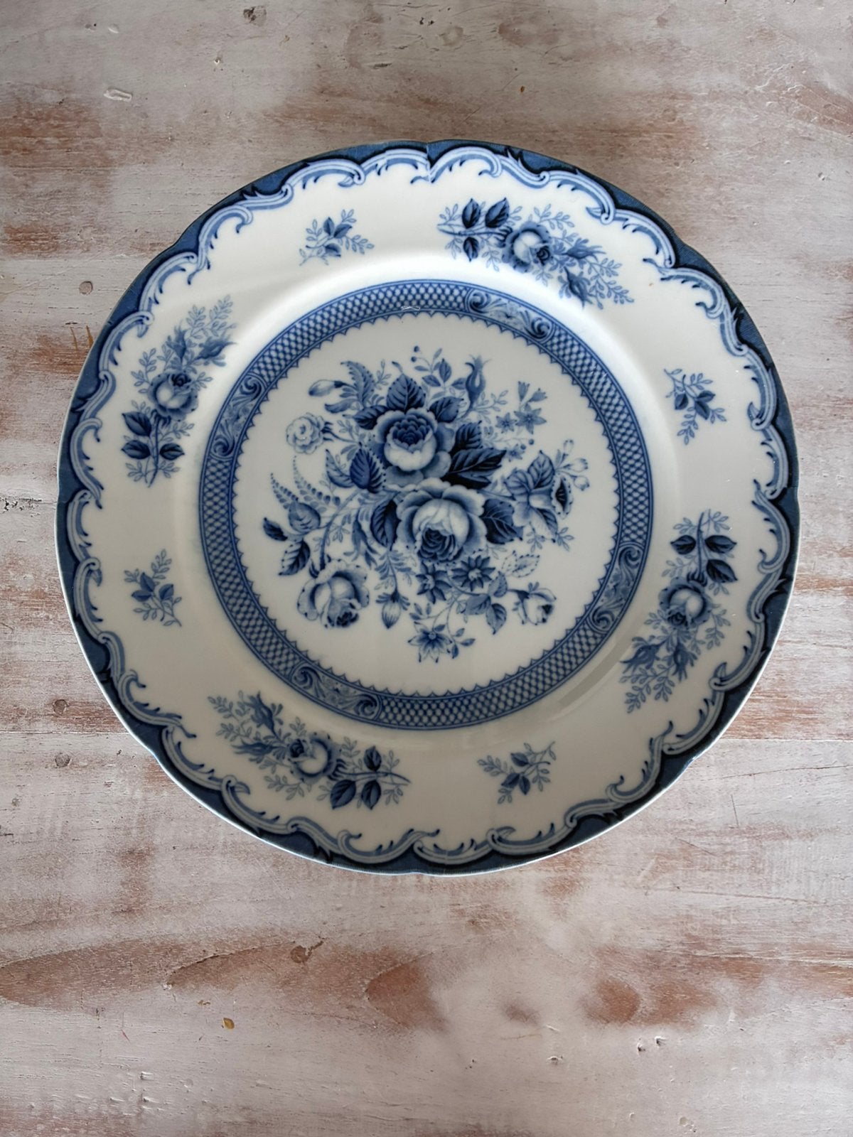 Dinnerborden Blue Rose perfect staat, Ophalen, Gebruikt, Klassiek, Bord(en)