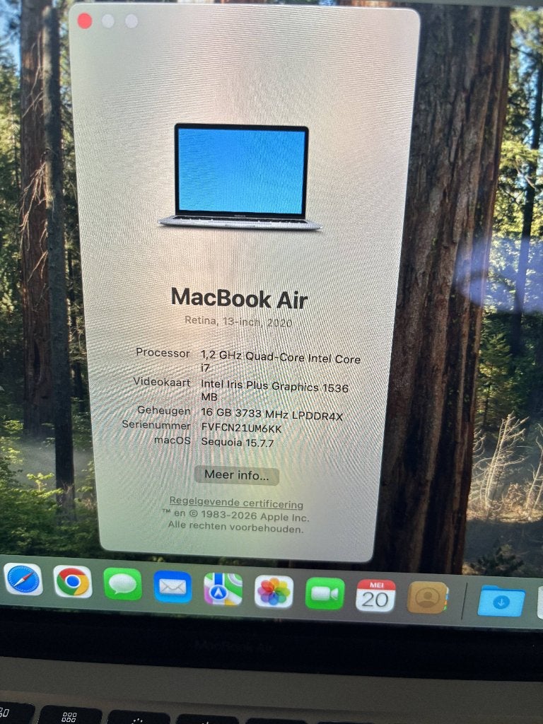 macbook air 2020, Ophalen, Gebruikt, 13 inch, 512 GB