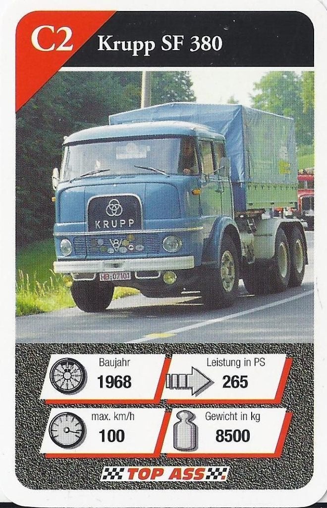 Kw2914 autokaartje krupp sf 380, Ophalen of Verzenden, Zo goed als nieuw, Auto's