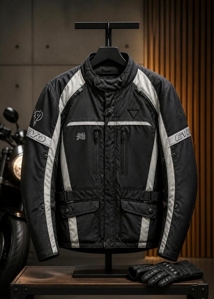 Evolution motorjack, zgan, maat L, Motoren, Kleding | Motorkleding, Ophalen, Tweedehands, Jas | textiel