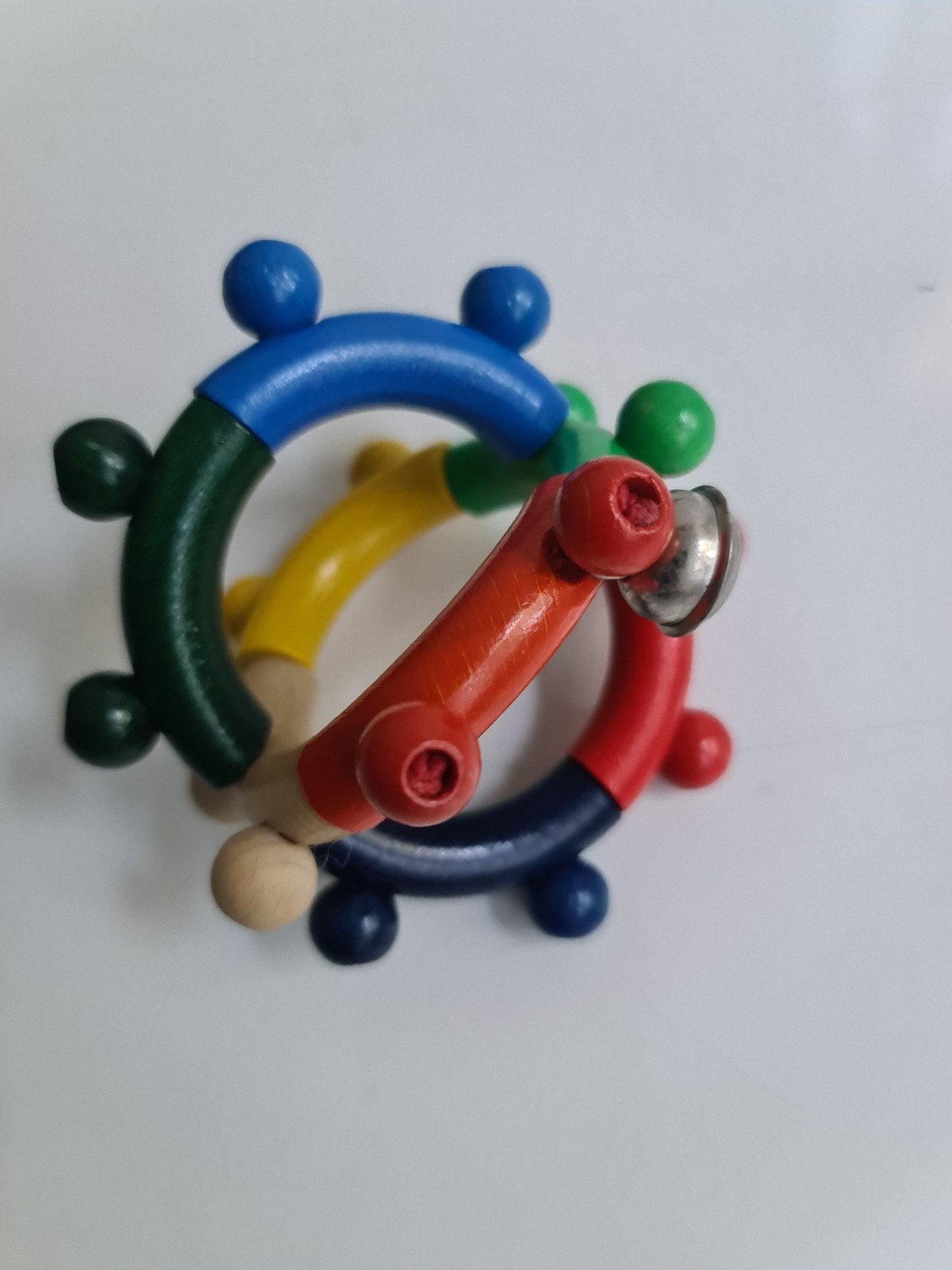 Kleurrijke houten rammelaar en motoriekspeeltje, Kinderen en Baby's, Ophalen of Verzenden, Zo goed als nieuw