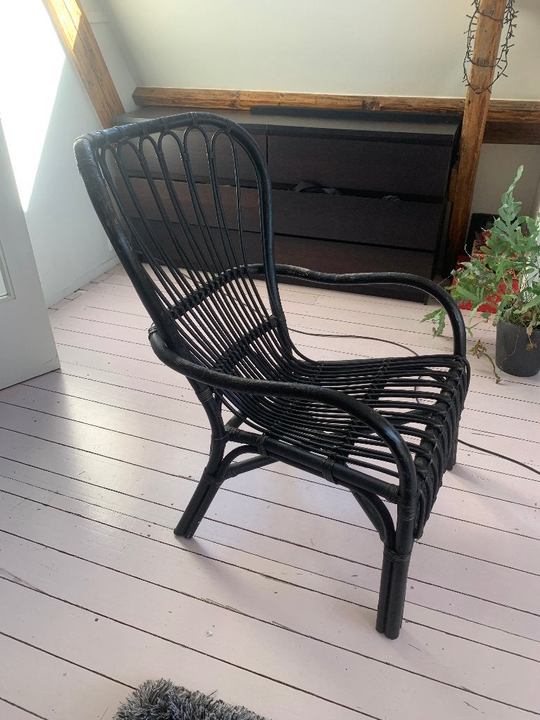 Rotan stoel, Ophalen, Gebruikt, Zwart, Riet of Rotan