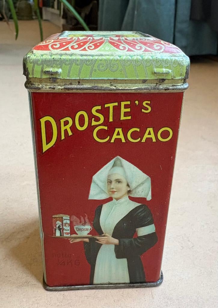 Mooi oud Droste cacao blikje, Antiek en Kunst, Ophalen of Verzenden