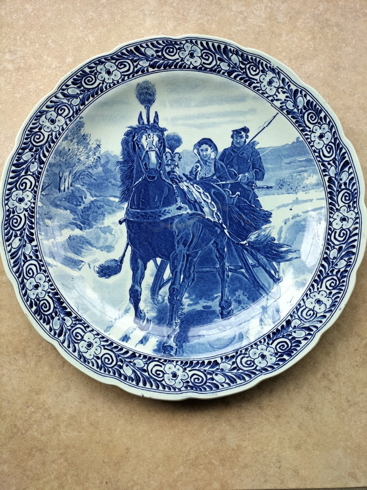 Delfsblauw bord 40 cm, Ophalen