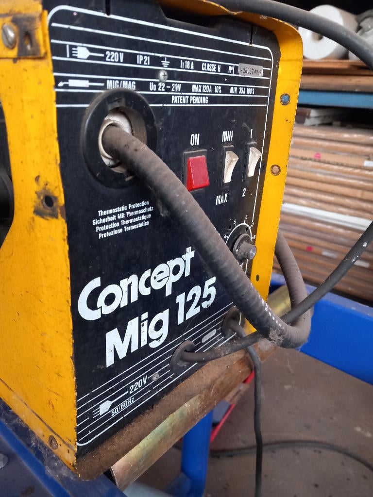 Concept Mig 125 lasapparaat, Doe-het-zelf en Verbouw, Gereedschap | Lasapparaten, Ophalen, Gebruikt, Minder dan 150 ampère, Co2
