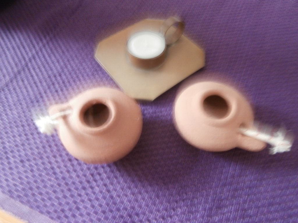 kandelaar olielampje koper lamp waxinelichtje kaars houder, Ophalen of Verzenden, Zo goed als nieuw, Metaal, Kandelaar