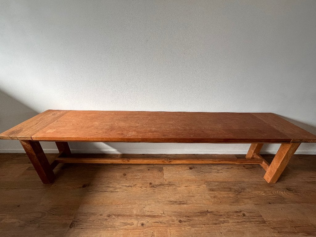 Massief houten bankje, Ophalen, Gebruikt, Bruin, Vijf, Zes of meer stoelen