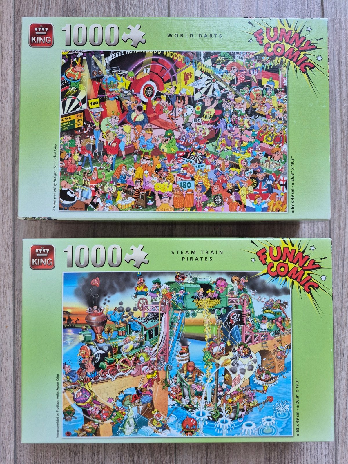 King World darts en Steam train pirates 1000, Hobby en Vrije tijd, Denksport en Puzzels, Ophalen of Verzenden, 500 t/m 1500 stukjes
