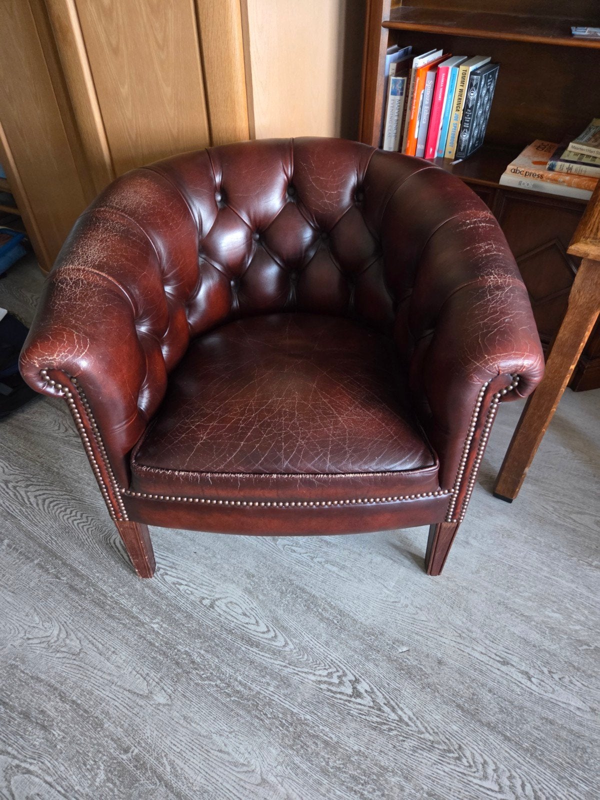 Leren stoel, Huis en Inrichting, Stoelen, Ophalen of Verzenden, Eén