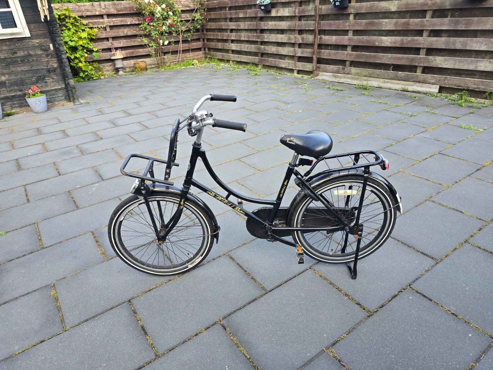 Popal oma fiets Transportfiets - Zwart, Gebruikt, Fietsen en Brommers, Ophalen, Terugtraprem, Gebruikt, 50 tot 53 cm