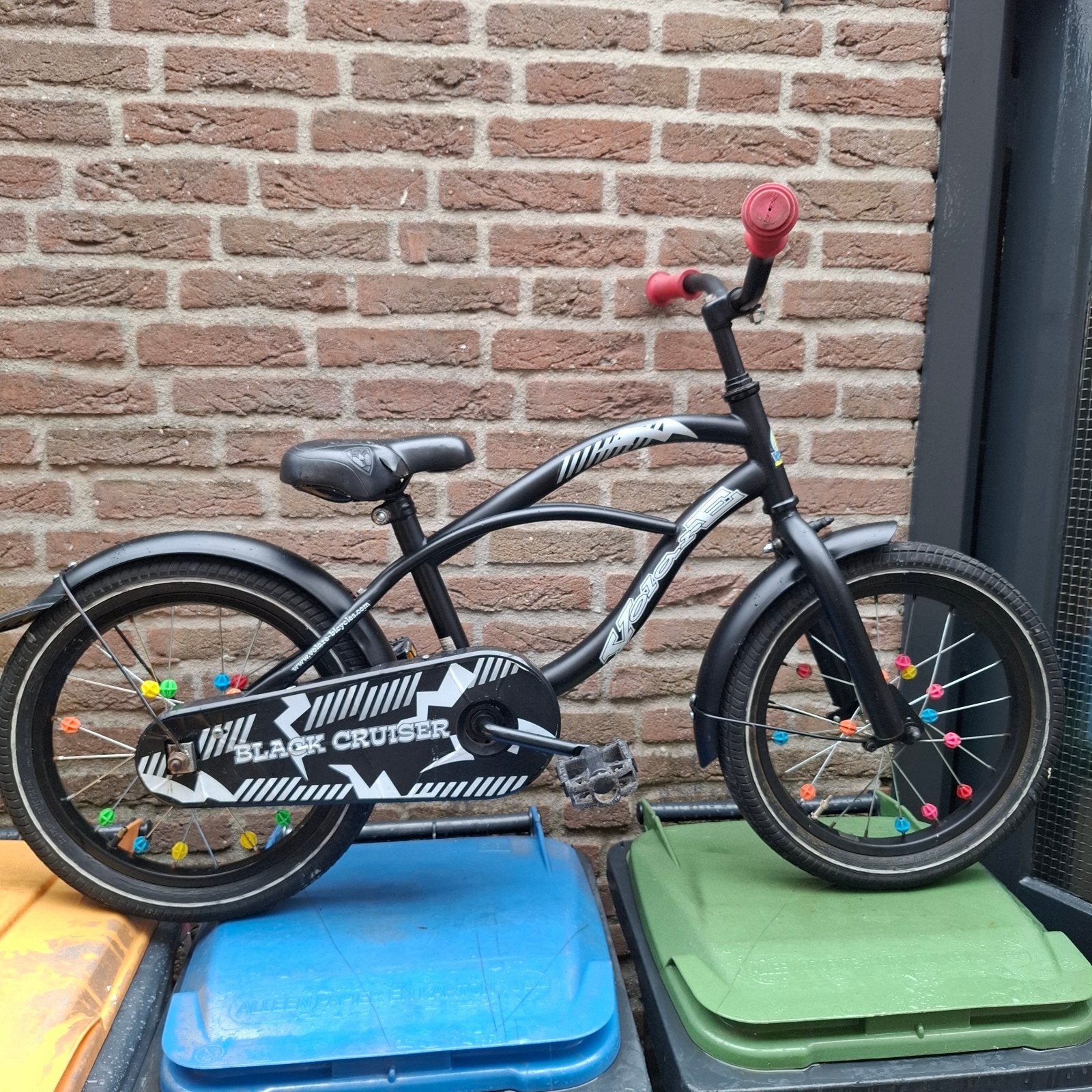 Volare Black Cruiser kinderfiets 16 inch, Fietsen en Brommers, Fietsen | Crossfietsen en BMX, Terugtraprem, Gebruikt, Staal, Minder dan 16 inch