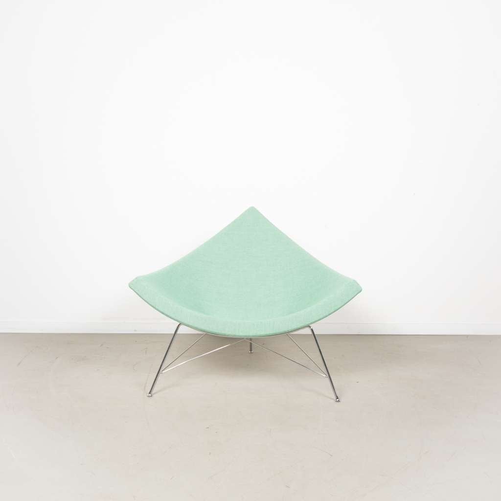 4x Vitra Coconut Fauteuil Mintgroen Stof – Chroom, Niet ingevuld, Niet ingevuld, Nieuw, 75 tot 100 cm