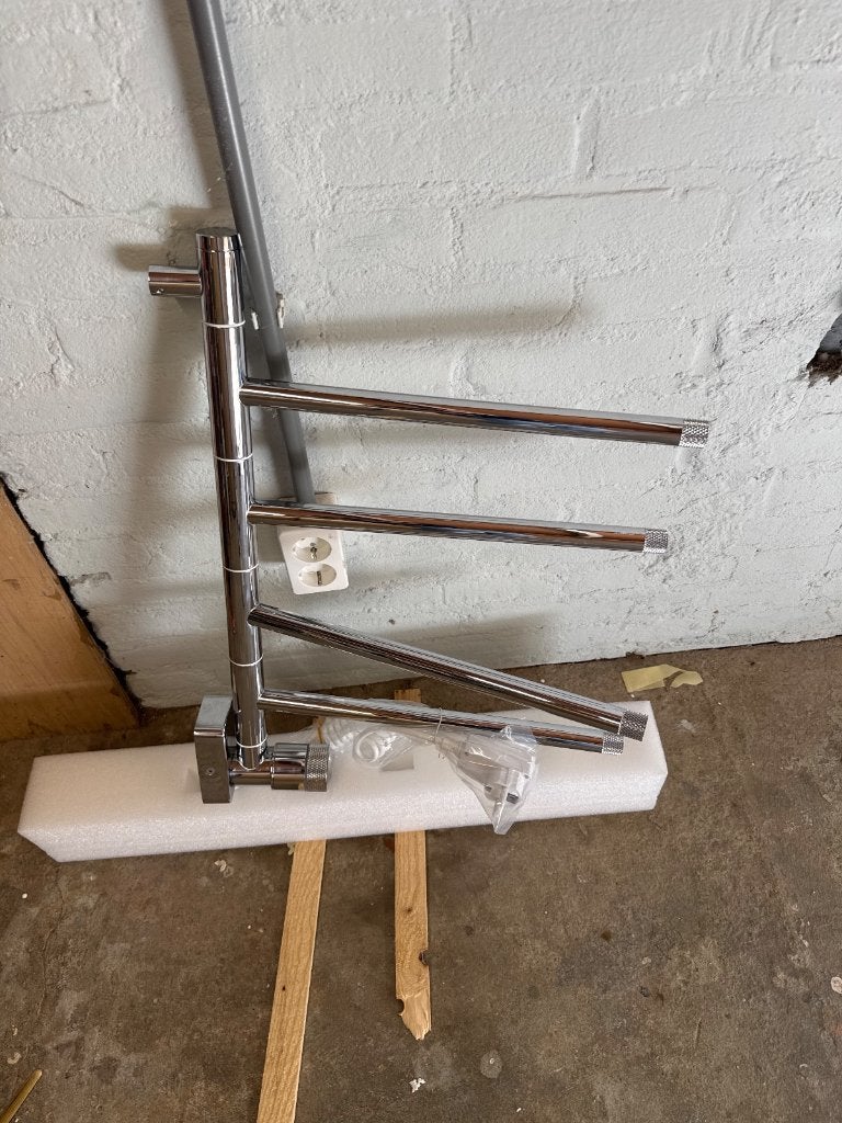 Elektrische handdoek radiator chrome met thermostaat, 500 tot 800 watt, Radiator, Nieuw, Minder dan 60 cm